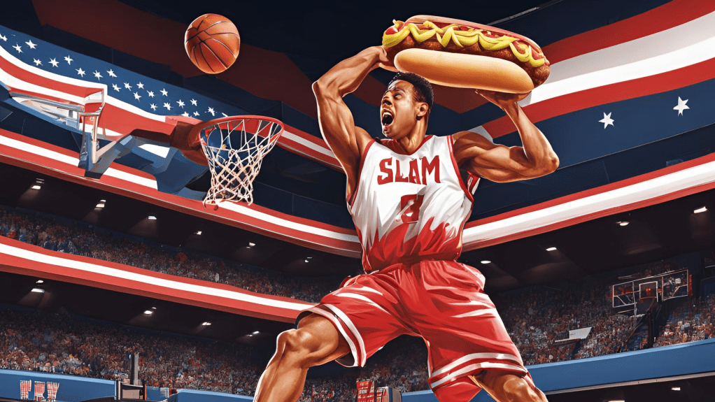 WATCH ME SLAM DUNK A HOT&nbsp;DOG!